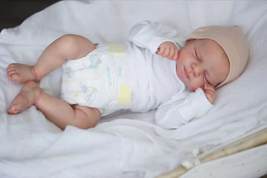 Zero Pam®️18 Zoll (45 cm) schlafende Reborn-Babypuppen, die echt aussehen, Neugeborenes aus Silikon, realistischer Puppenkörper aus weicher Baumwolle, lebensechte Adern