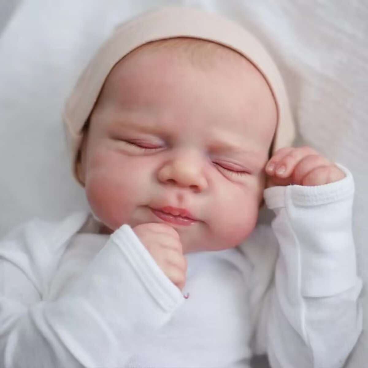 Zero Pam®️18 Zoll (45 cm) schlafende Reborn-Babypuppen, die echt aussehen, Neugeborenes aus Silikon, realistischer Puppenkörper aus weicher Baumwolle, lebensechte Adern