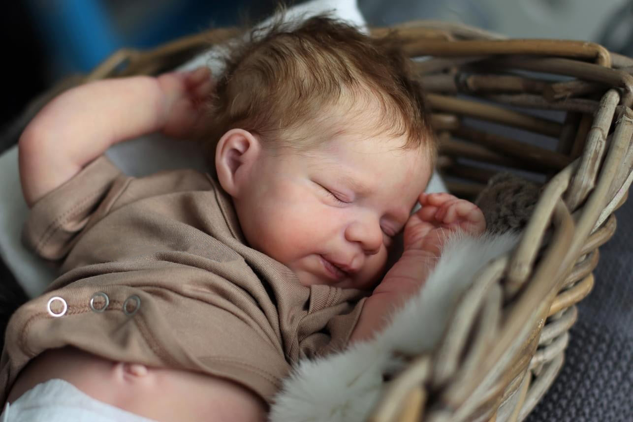 Zero Pam®️18 Zoll große, lebensechte Reborn-Babypuppen, Ganzkörper-Silikon-Vinyl-Babypuppen, anatomisch korrekte Baby-Mädchenpuppen mit braunem Haar für Kinder