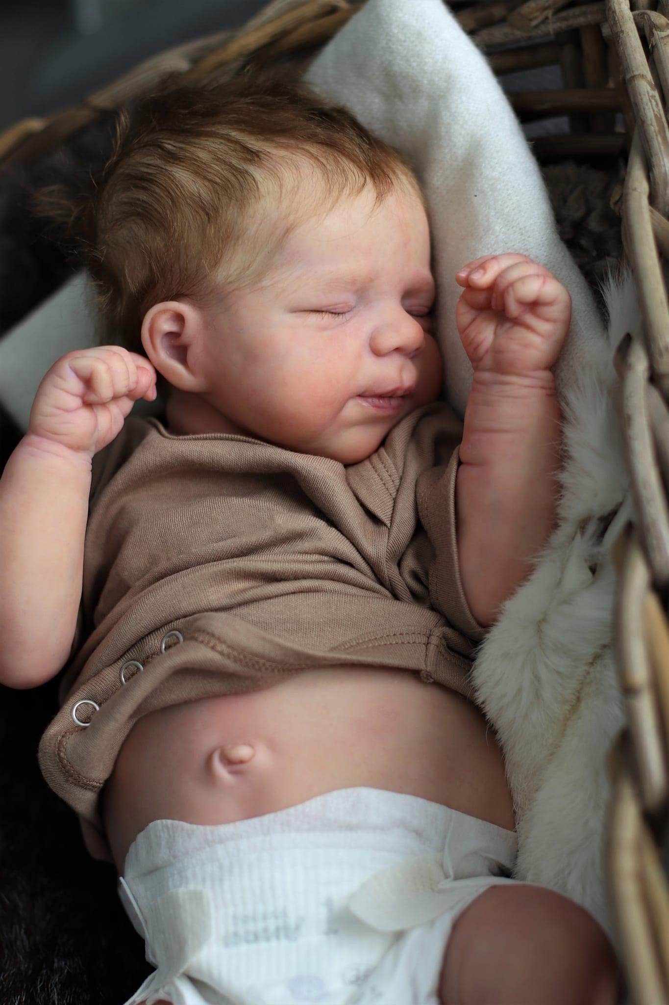 Zero Pam®️18 Zoll große, lebensechte Reborn-Babypuppen, Ganzkörper-Silikon-Vinyl-Babypuppen, anatomisch korrekte Baby-Mädchenpuppen mit braunem Haar für Kinder