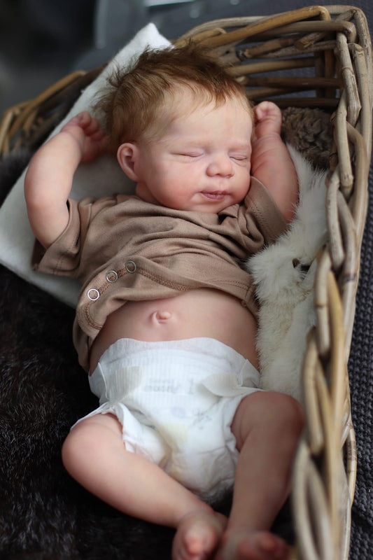 Zero Pam®️18 Zoll große, lebensechte Reborn-Babypuppen, Ganzkörper-Silikon-Vinyl-Babypuppen, anatomisch korrekte Baby-Mädchenpuppen mit braunem Haar für Kinder