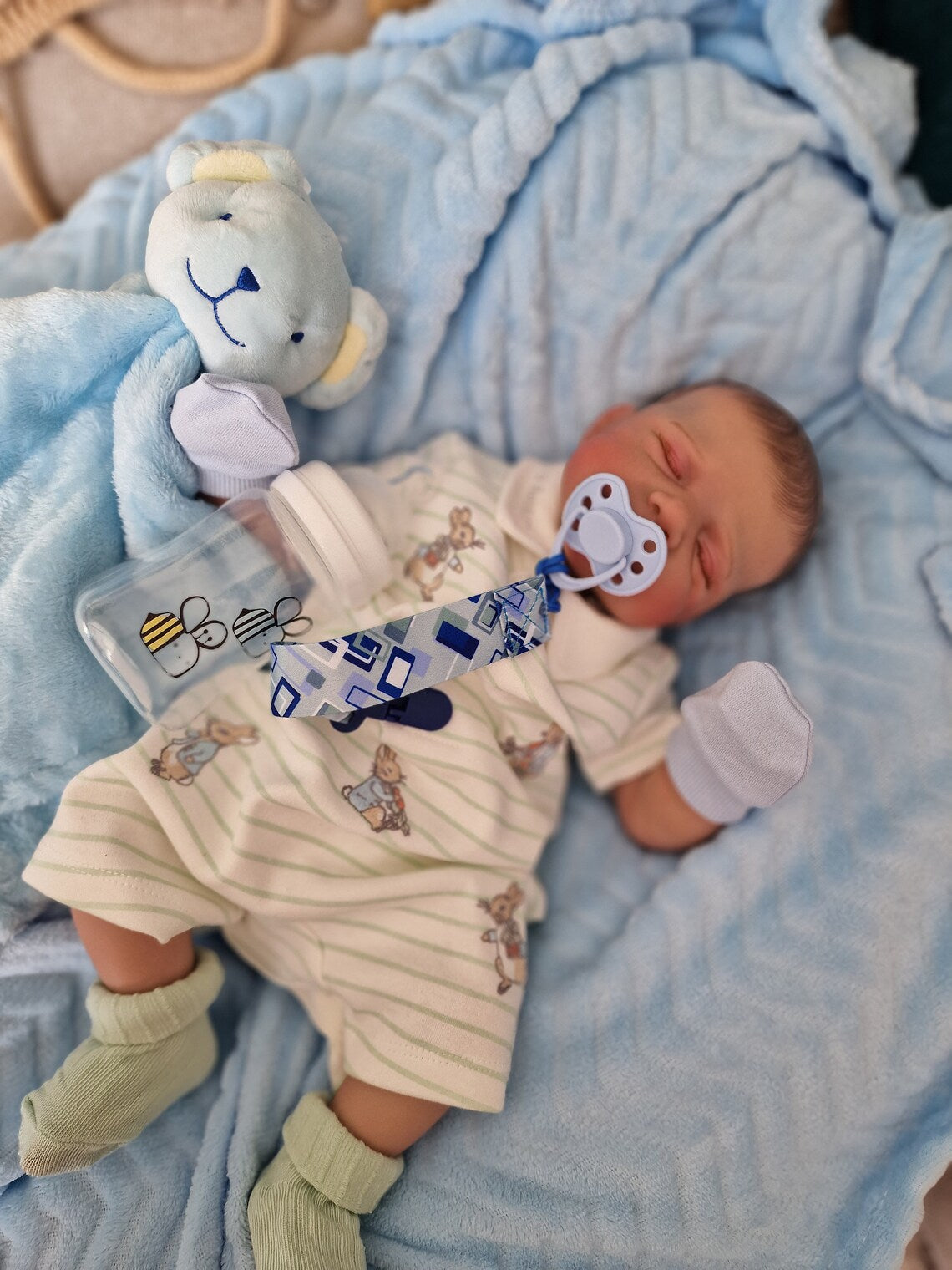 Zero Pam®️Reborn-Babypuppen mit geschlossenen Augen, 18 Zoll, realistische Neugeborenen-Babypuppe, weich, wiedergeboren, Frühchen, Junge, Geburtstags-/Weihnachtsspielzeug