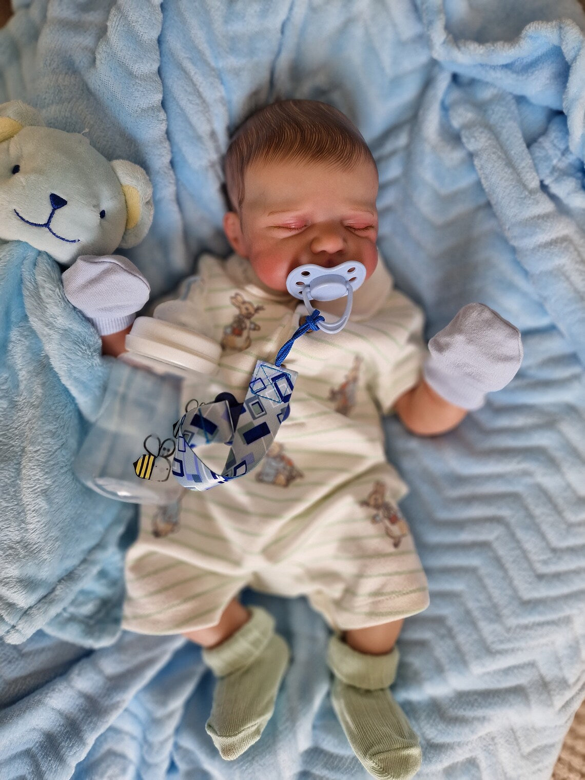 Zero Pam®️Reborn-Babypuppen mit geschlossenen Augen, 18 Zoll, realistische Neugeborenen-Babypuppe, weich, wiedergeboren, Frühchen, Junge, Geburtstags-/Weihnachtsspielzeug