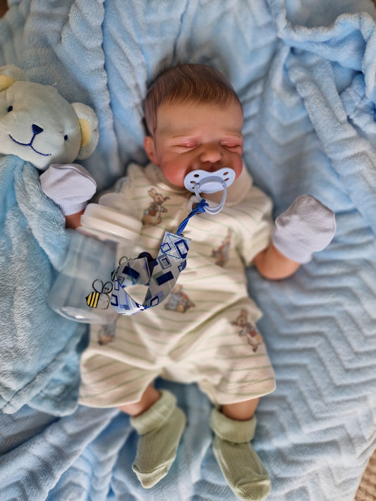 Zero Pam®️Reborn-Babypuppen mit geschlossenen Augen, 18 Zoll, realistische Neugeborenen-Babypuppe, weich, wiedergeboren, Frühchen, Junge, Geburtstags-/Weihnachtsspielzeug