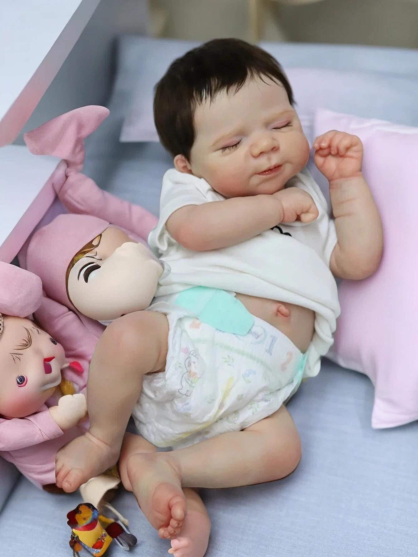 Zero Pam®️Waschbare Reborn-Babypuppen, Junge, 18 Zoll, lebensechte, realistische Neugeborenen-Ganzkörper-Babypuppen aus Silikonvinyl für Kinder ab 3 Jahren