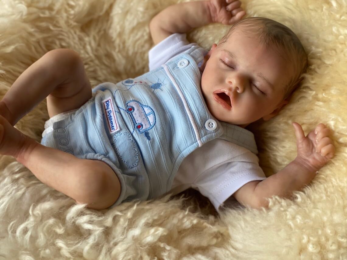 Zero Pam®️Lebensechte Reborn-Babypuppen – 18 Zoll, fühlt sich wie ein echtes Baby an – Neugeborenen-Babypuppen, entzückende schlafende Babypuppen im echten Leben mit echten Adern für Kinder ab 3 Jahren