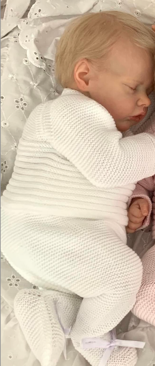 Zero Pam®️ Echt aussehende Reborn-Babypuppen für Jungen, 18 Zoll, realistischer Ganzkörper-Silikon-Vinylkörper, Neugeborene, anatomisch korrekte schlafende Babypuppen mit handgedrehtem goldenem Haar, Spielzeuggeschenke