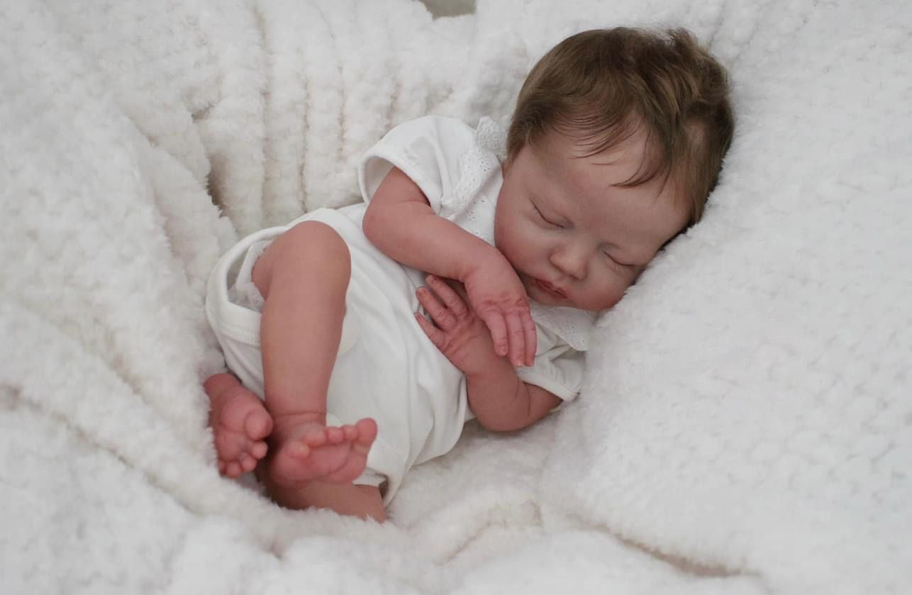 Zero Pam®️Handgefertigte Reborn-Puppen, die echt aussehen. 18 Zoll große, lebensechte Reborn-Babypuppen mit handgeknüpftem braunem Haar, für Kinder ab 3 Jahren