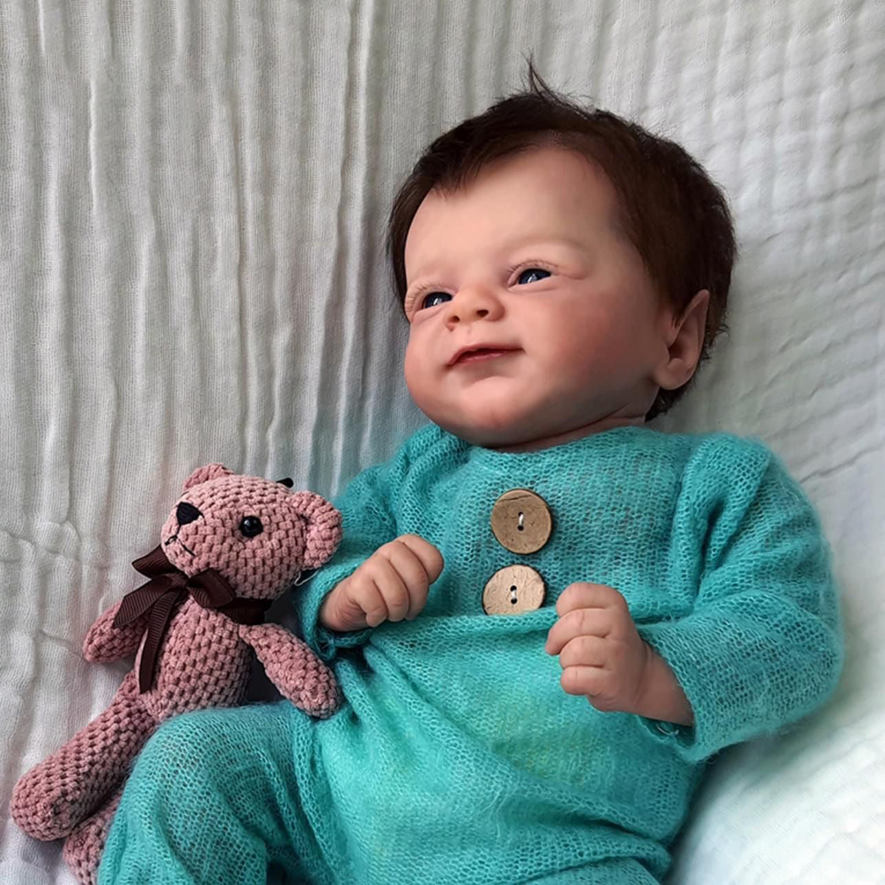 Zero Pam®️Lebensechte Reborn-Babypuppen – 18 Zoll – Echtes Babygefühl – Realistische Neugeborenen-Babypuppen – Bezaubernde, lächelnde Babypuppen aus dem echten Leben mit Geschenk für Kinder ab 3 Jahren