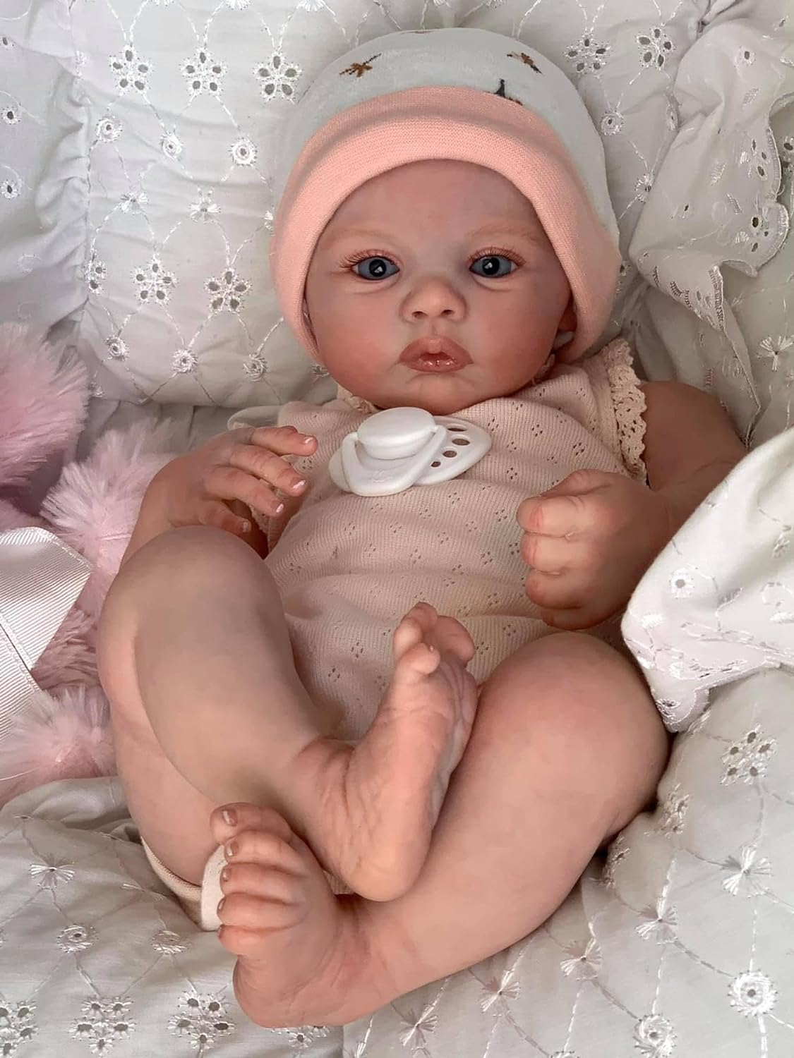 Zero Pam®️18 Zoll lebensechte Reborn-Babypuppen, Ganzkörper-Silikon-Babypuppen, anatomisch korrekte Baby-Mädchenpuppe mit echten Venen für Kinder
