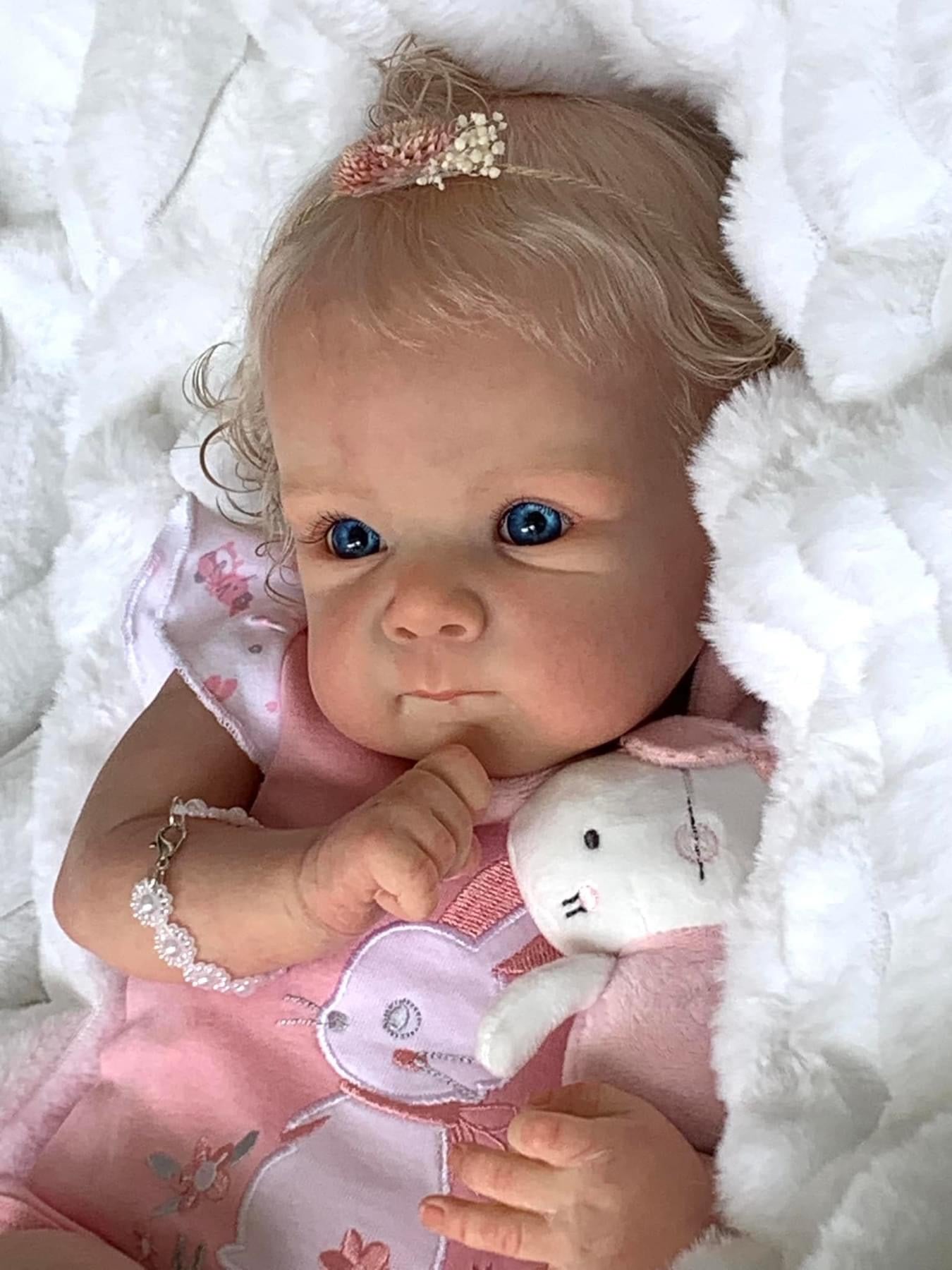 Zero Pam®️45 cm Reborn-Babypuppen, Silikon-Vinyl, Ganzkörper, realistische Neugeborenen-Kleinkindpuppe mit handgeknüpftem Haar, anatomisch korrekt, waschbar, Spielzeug-Geschenke