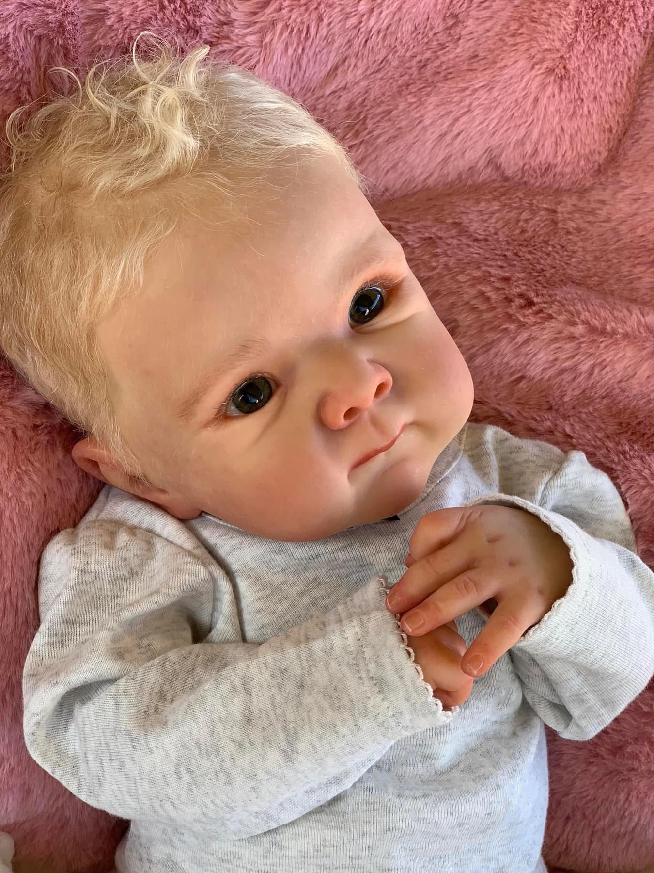 Zero Pam®️ Augen geöffnet 18 Zoll 45 cm Ganzkörper-Silikon-Vinyl Echtes Baby Lebensechte Reborn-Puppen Realistische Neugeborene Babypuppen Jungen Spielzeug Weihnachtsgeschenk