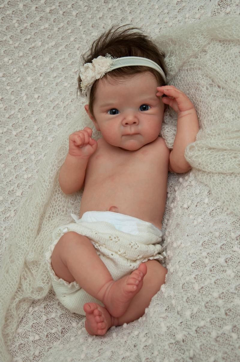 Zero Pam®️Reborn-Puppen für Mädchen, lebensechte 18-Zoll-Babypuppe aus Silikon, lebensecht aussehende Reborn-Babypuppen, realistische Puppe mit handgeknüpftem Haar, Spielzeug für Geburtstag und Weihnachten