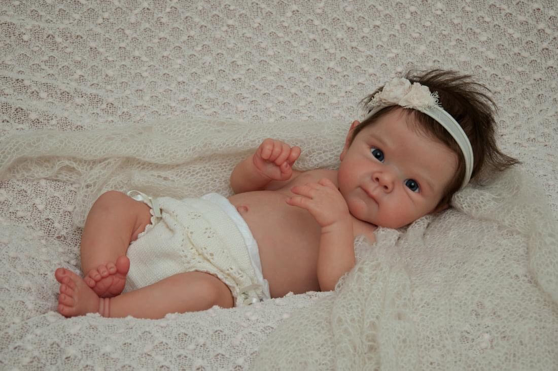 Zero Pam®️Reborn-Puppen für Mädchen, lebensechte 18-Zoll-Babypuppe aus Silikon, lebensecht aussehende Reborn-Babypuppen, realistische Puppe mit handgeknüpftem Haar, Spielzeug für Geburtstag und Weihnachten