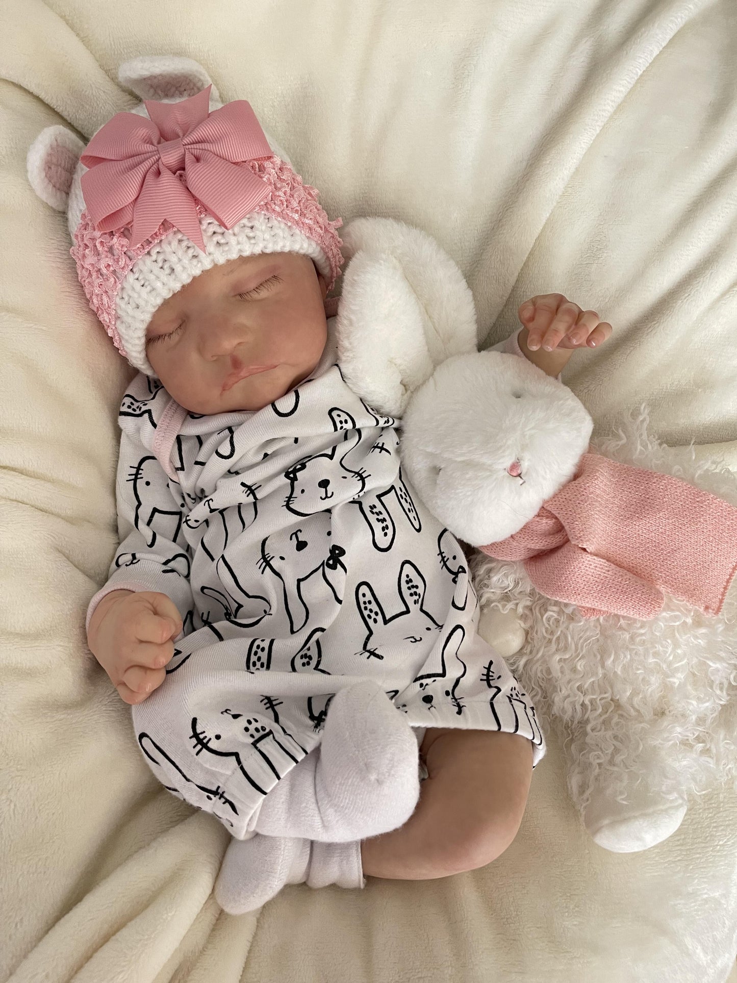 Zero Pam®️48CM Reborn Babypuppen Weicher Körper Realistische Babypuppe mit handgeknüpftem blondem Haar Spielzeug Geschenke für Kinder