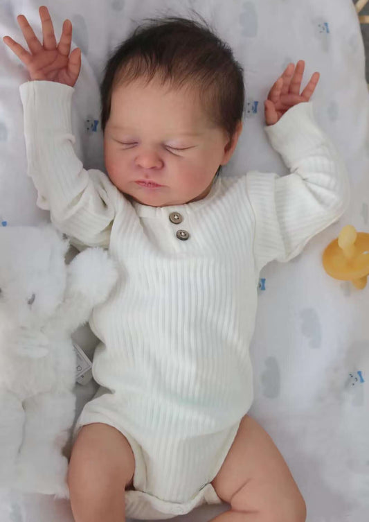 Zero Pam®️48 cm große Reborn-Babypuppen, die echt aussehen, realistische 19-Zoll-Neugeborenen-Babypuppen, Neugeborenen-Geschenkset für Jungen, Mädchen, Kleinkinder