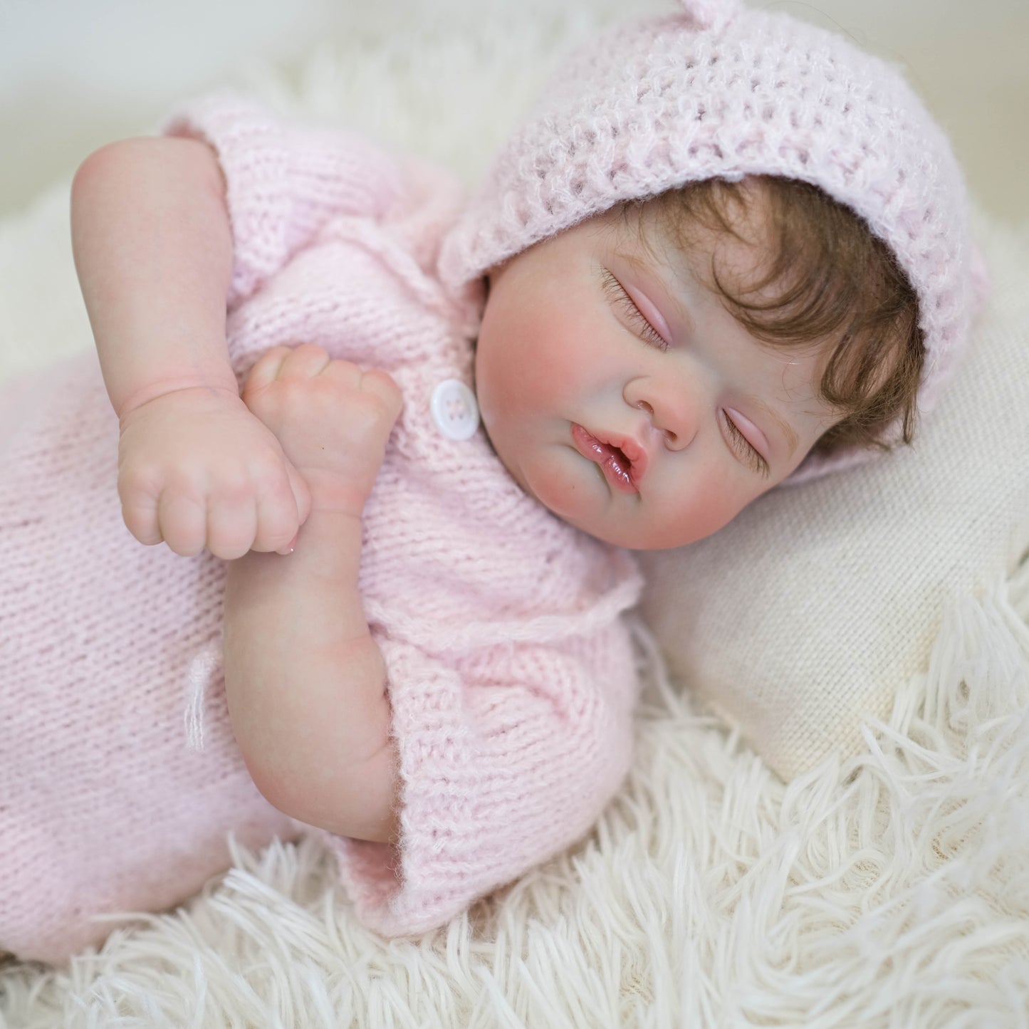 Zero Pam®️Realistische lebensechte Reborn-Babypuppen 19 Zoll schlafendes Neugeborenes Vinylsilikon Babypuppe Mädchen weicher Stoffkörper