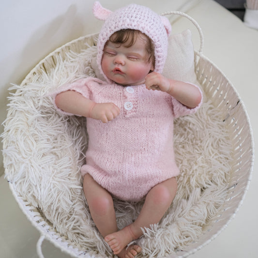 Zero Pam®️Realistische lebensechte Reborn-Babypuppen 19 Zoll schlafendes Neugeborenes Vinylsilikon Babypuppe Mädchen weicher Stoffkörper