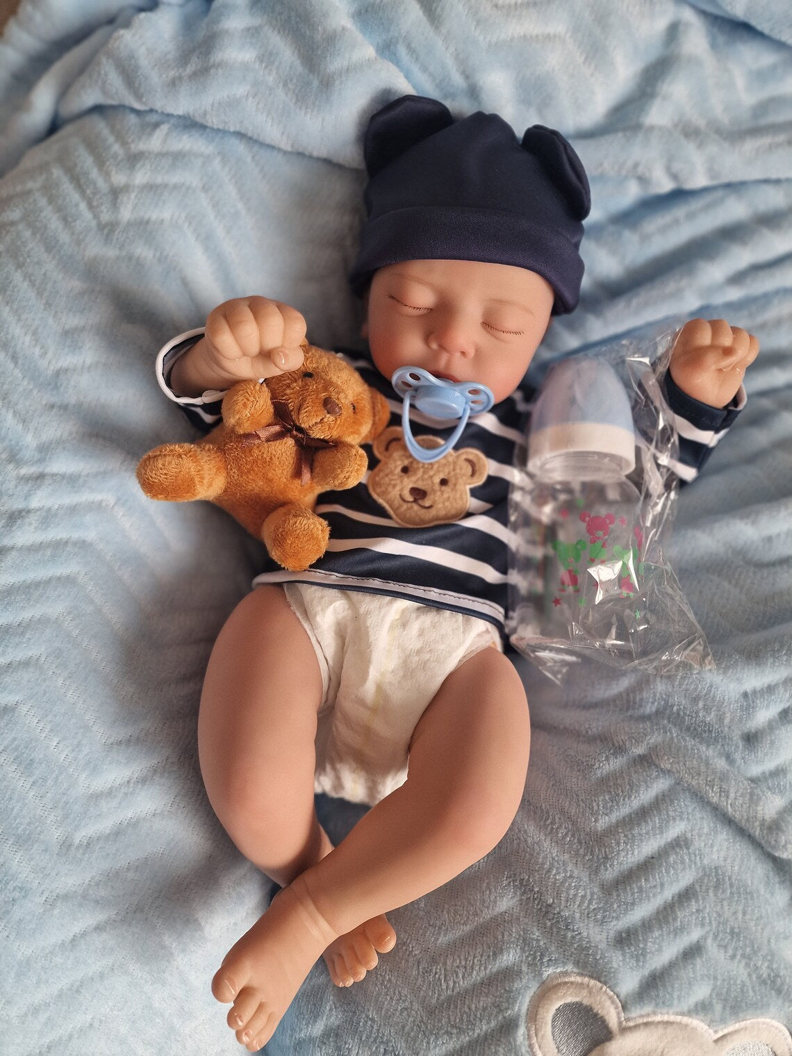 Zero Pam®️Reborn-Puppen, 19 Zoll große, realistische Neugeborenen-Babypuppen mit weichem Körper, die echt aussehen, für Kinder ab 3 Jahren