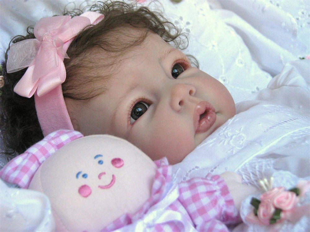 Zero Pam®️50 cm große, wiedergeborene Babypuppen, 50,8 cm, realistische Neugeborenen-Kleinkind-Prinzessinnen-Mädchenpuppe, hochwertige 3D-Haut mit verwurzeltem Haar