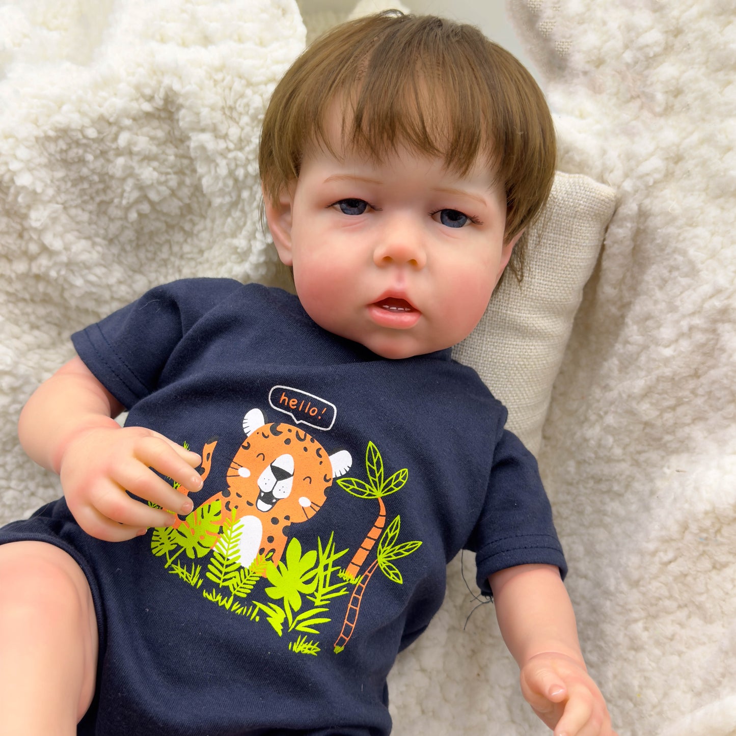 Zero Pam®️70 cm große, realistische Reborn-Babypuppen sehen echt aus, realistische Babypuppen für Jungen, 3D-Haut, handgeknüpftes Haar, Neugeborenen-Kleinkindpuppe, große Babygröße