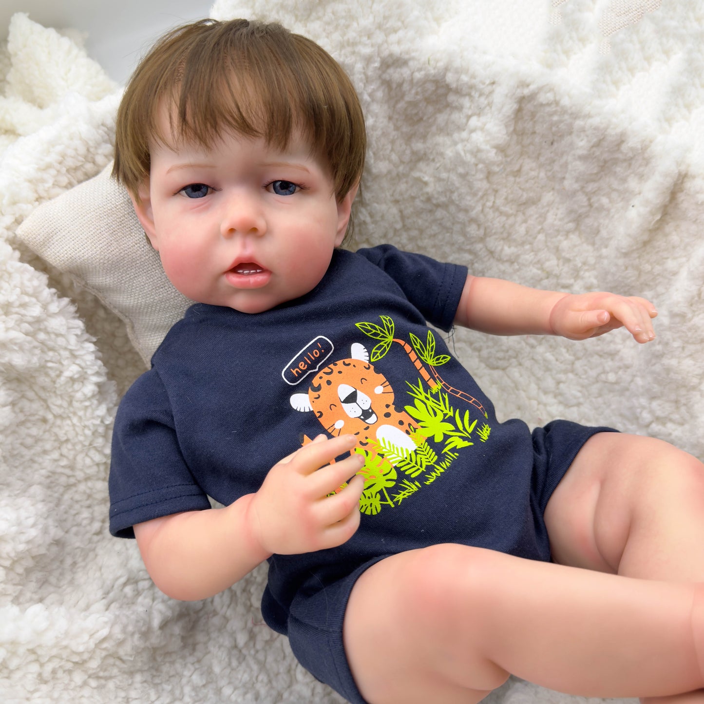 Zero Pam®️70 cm große, realistische Reborn-Babypuppen sehen echt aus, realistische Babypuppen für Jungen, 3D-Haut, handgeknüpftes Haar, Neugeborenen-Kleinkindpuppe, große Babygröße