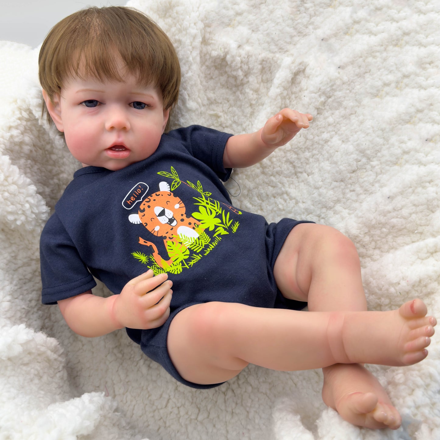 Zero Pam®️70 cm große, realistische Reborn-Babypuppen sehen echt aus, realistische Babypuppen für Jungen, 3D-Haut, handgeknüpftes Haar, Neugeborenen-Kleinkindpuppe, große Babygröße