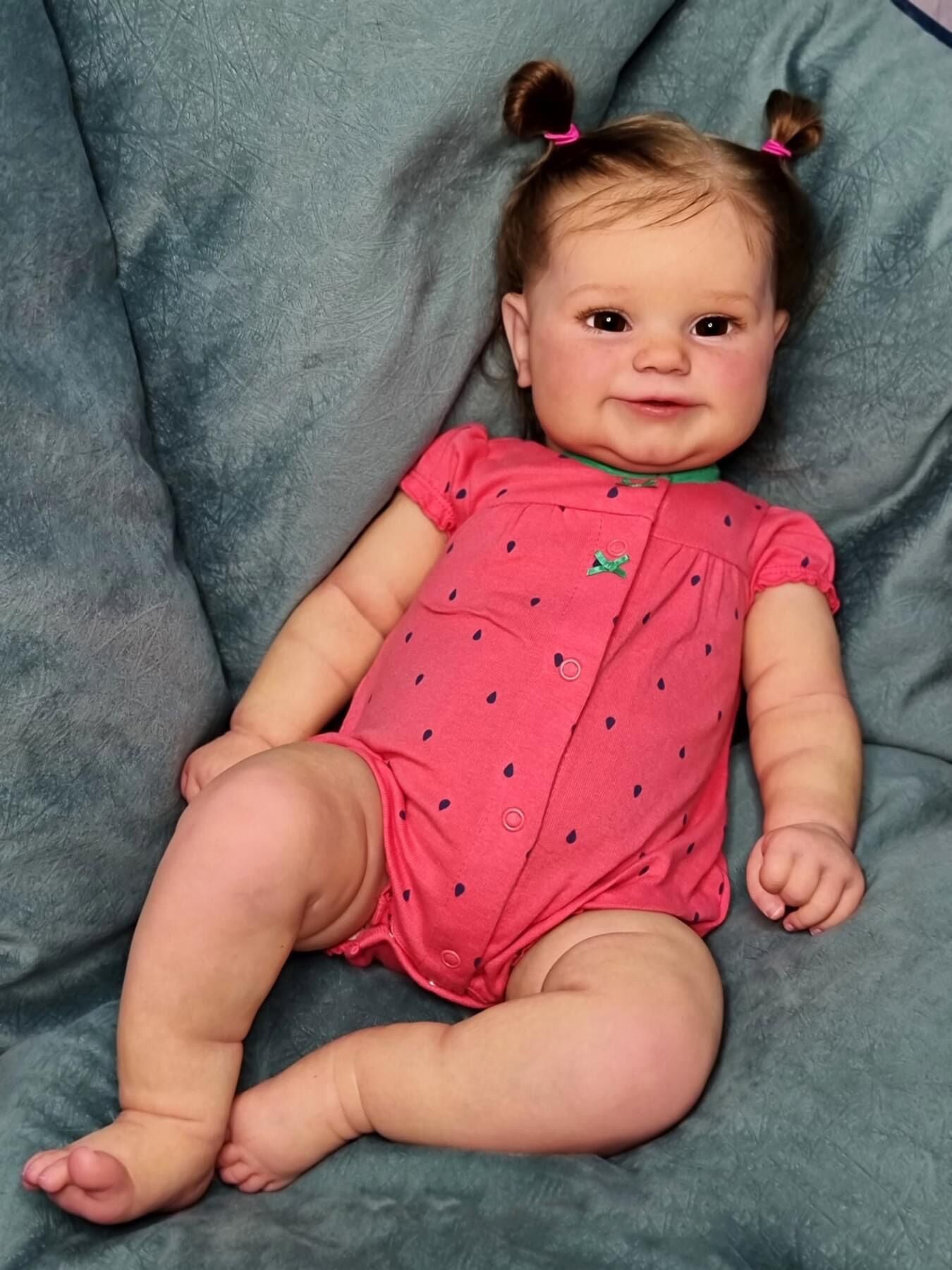 Zero Pam®️Lächelnde Reborn-Puppen für Mädchen, 50,8 cm, realistische Neugeborenen-Babypuppen, Stoffkörper