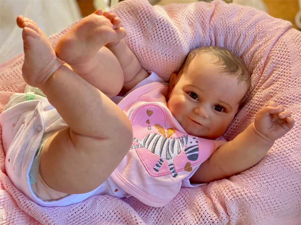 Zero Pam®️ Mollige Reborn-Babypuppen, 50,8 cm, realistische 3D-Haut, Neugeborenenpuppen mit weichem Stoffkörper aus Silikonvinyl, Geburtstagsgeschenkset für Kinder ab 3 Jahren