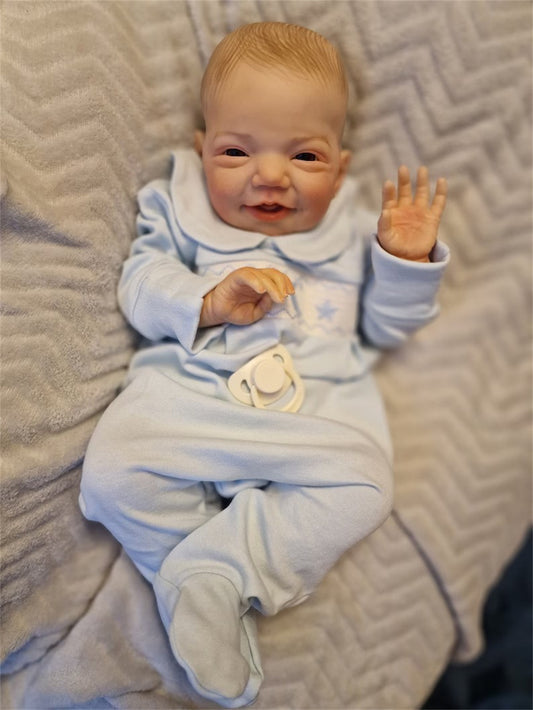 Zero Pam®️Lebensechte Reborn-Babypuppen, 20 Zoll, süß lächelnde, realistische Frühchen-Babypuppen mit weichem Stoffkörper, Geschenk für Kinder ab 3 Jahren