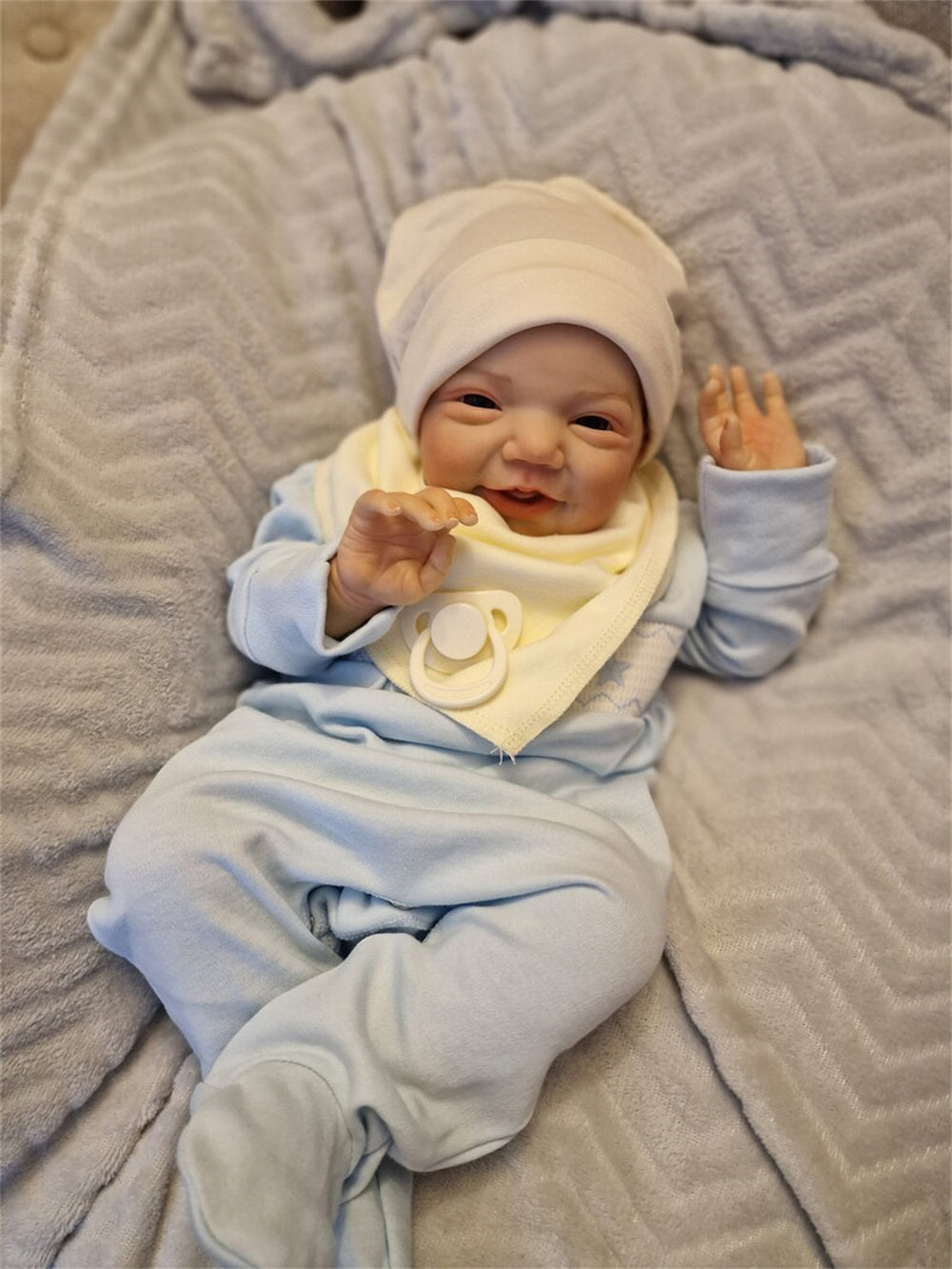 Zero Pam®️Lebensechte Reborn-Babypuppen, 20 Zoll, süß lächelnde, realistische Frühchen-Babypuppen mit weichem Stoffkörper, Geschenk für Kinder ab 3 Jahren