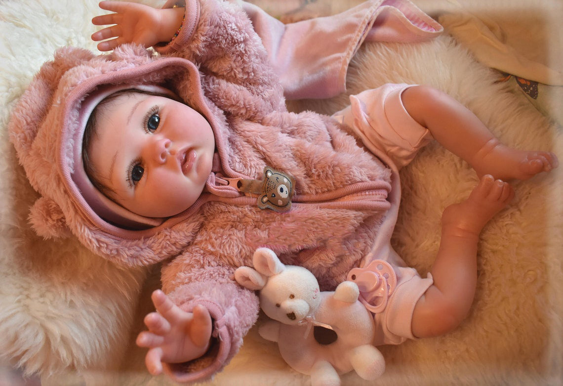 Zero Pam®️lebensechte Reborn-Babypuppen Zero Pam – 55,9 cm, sieht aus wie ein echtes Baby, realistisch – Neugeborenen-Babypuppen, entzückende Babypuppen im echten Leben, Geschenkset für Kinder ab 3 Jahren