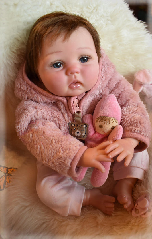 Zero Pam®️lebensechte Reborn-Babypuppen Zero Pam – 55,9 cm, sieht aus wie ein echtes Baby, realistisch – Neugeborenen-Babypuppen, entzückende Babypuppen im echten Leben, Geschenkset für Kinder ab 3 Jahren