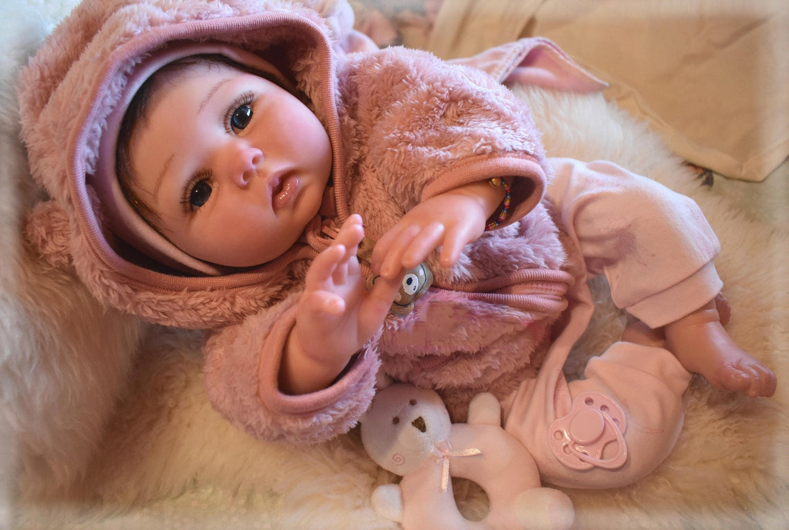 Zero Pam®️lebensechte Reborn-Babypuppen Zero Pam – 55,9 cm, sieht aus wie ein echtes Baby, realistisch – Neugeborenen-Babypuppen, entzückende Babypuppen im echten Leben, Geschenkset für Kinder ab 3 Jahren