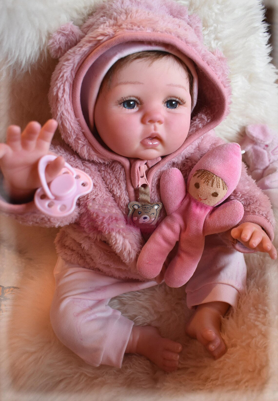 Zero Pam®️lebensechte Reborn-Babypuppen Zero Pam – 55,9 cm, sieht aus wie ein echtes Baby, realistisch – Neugeborenen-Babypuppen, entzückende Babypuppen im echten Leben, Geschenkset für Kinder ab 3 Jahren
