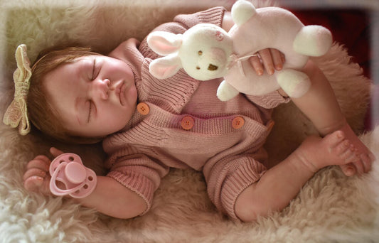 Zero Pam®️Look Real Neugeborene Babypuppen Realistische lebensechte Reborn Babypuppen 22 Zoll Weicher Stoffkörper Mit handgeknüpftem Haar Geburtstags-Weihnachtsspielzeug-Geschenke