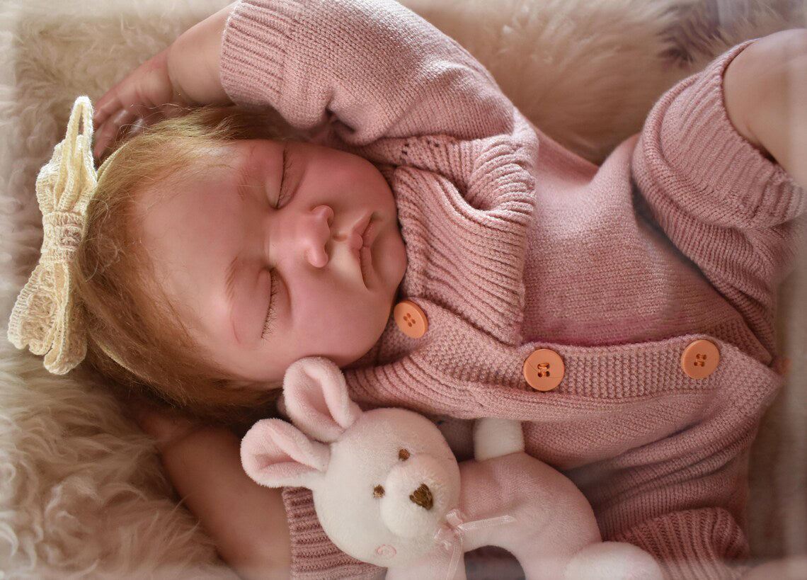 Zero Pam®️Look Real Neugeborene Babypuppen Realistische lebensechte Reborn Babypuppen 22 Zoll Weicher Stoffkörper Mit handgeknüpftem Haar Geburtstags-Weihnachtsspielzeug-Geschenke