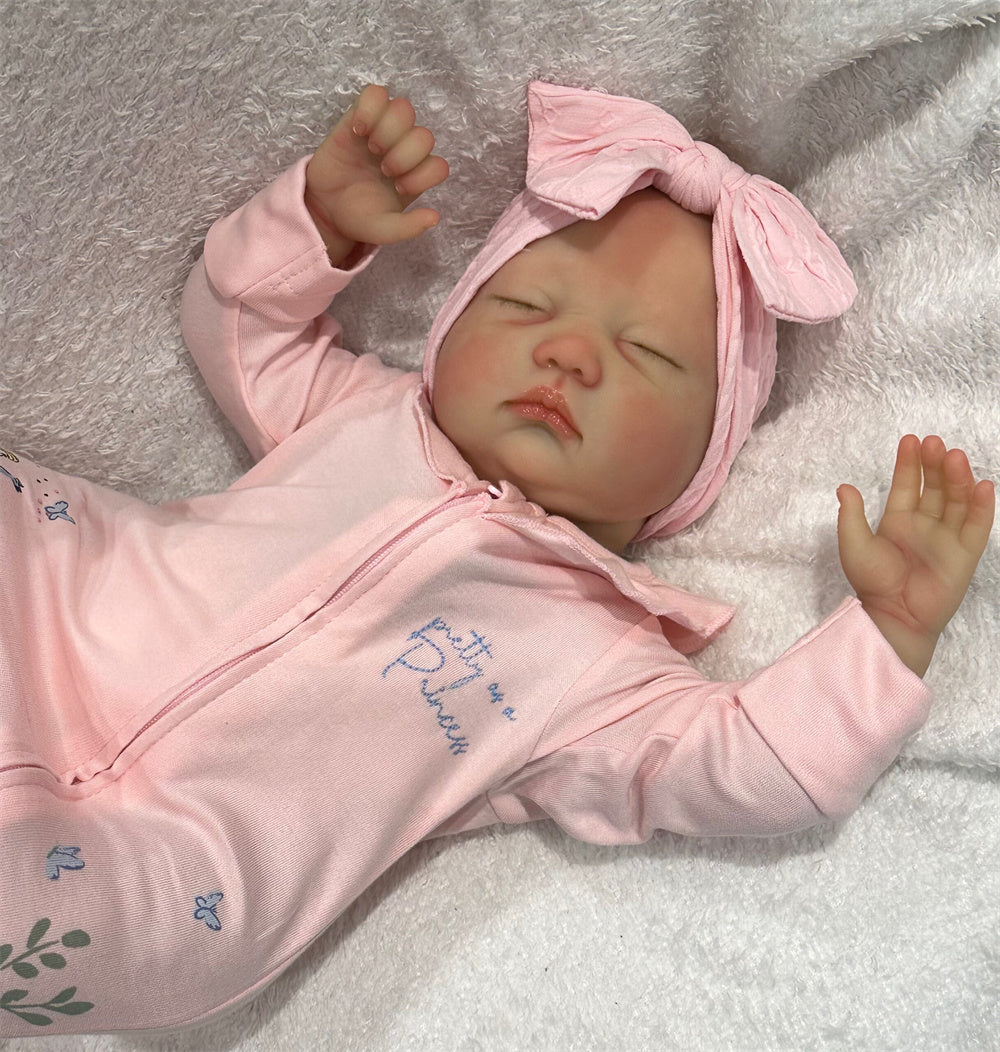 Zero Pam®️55 cm, rosafarbene Reborn-Babypuppen, realistisches weiches Silikon-Vinyl, Neugeborene-Frühchen-Puppen mit lebensechten Adern, als Spielzeug für Kinder, Geburtstagsgeschenke