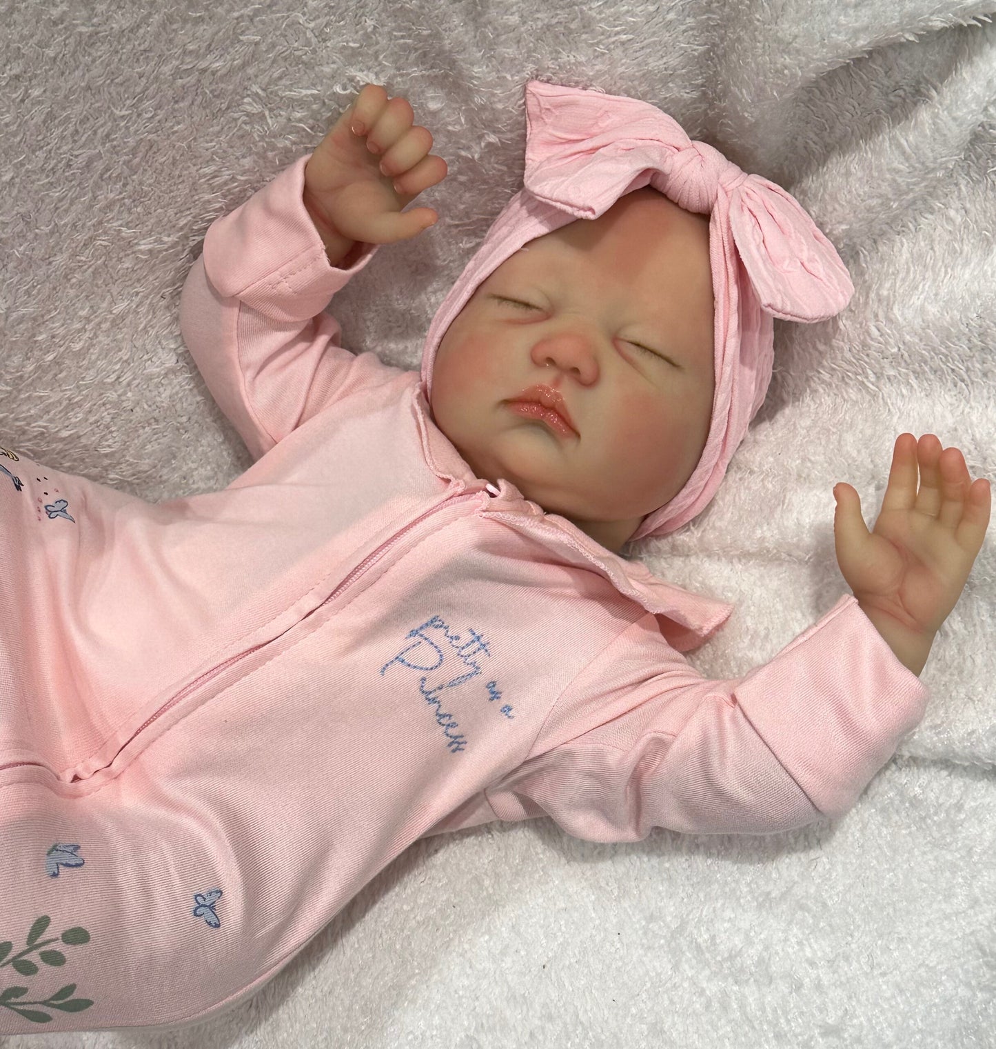 Zero Pam®️55 cm, rosafarbene Reborn-Babypuppen, realistisches weiches Silikon-Vinyl, Neugeborene-Frühchen-Puppen mit lebensechten Adern, als Spielzeug für Kinder, Geburtstagsgeschenke