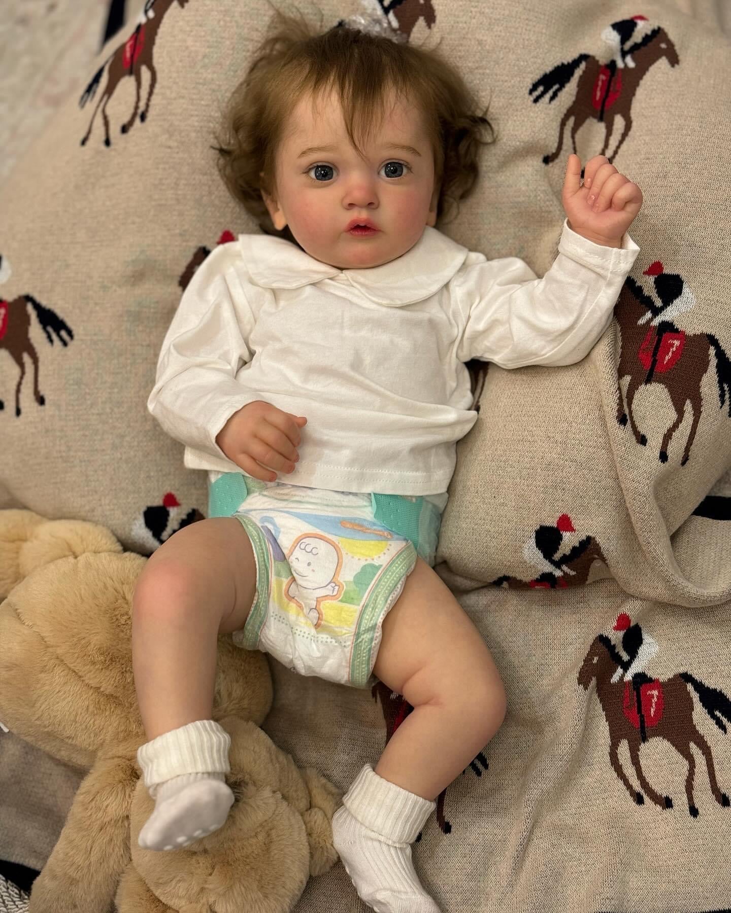 Zero Pam®️Entzückende große Neugeborenen-Babypuppen, 58,4 cm, realistische Reborn-Babypuppe, weicher Stoffkörper, kuschelige handgefertigte Babypuppe, Weihnachtsgeschenk, große Babygröße
