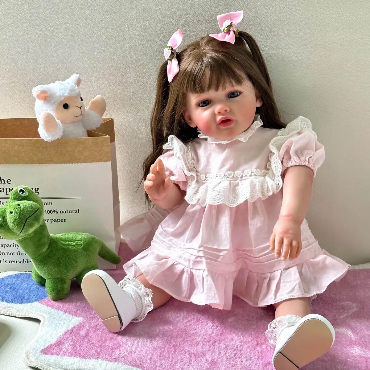Zero Pam®️Große Reborn-Babypuppen für Mädchen – 24 Zoll große, realistische Neugeborenen-Babypuppen sehen aus wie echtes Vinyl, handgefertigt, riesige Größe