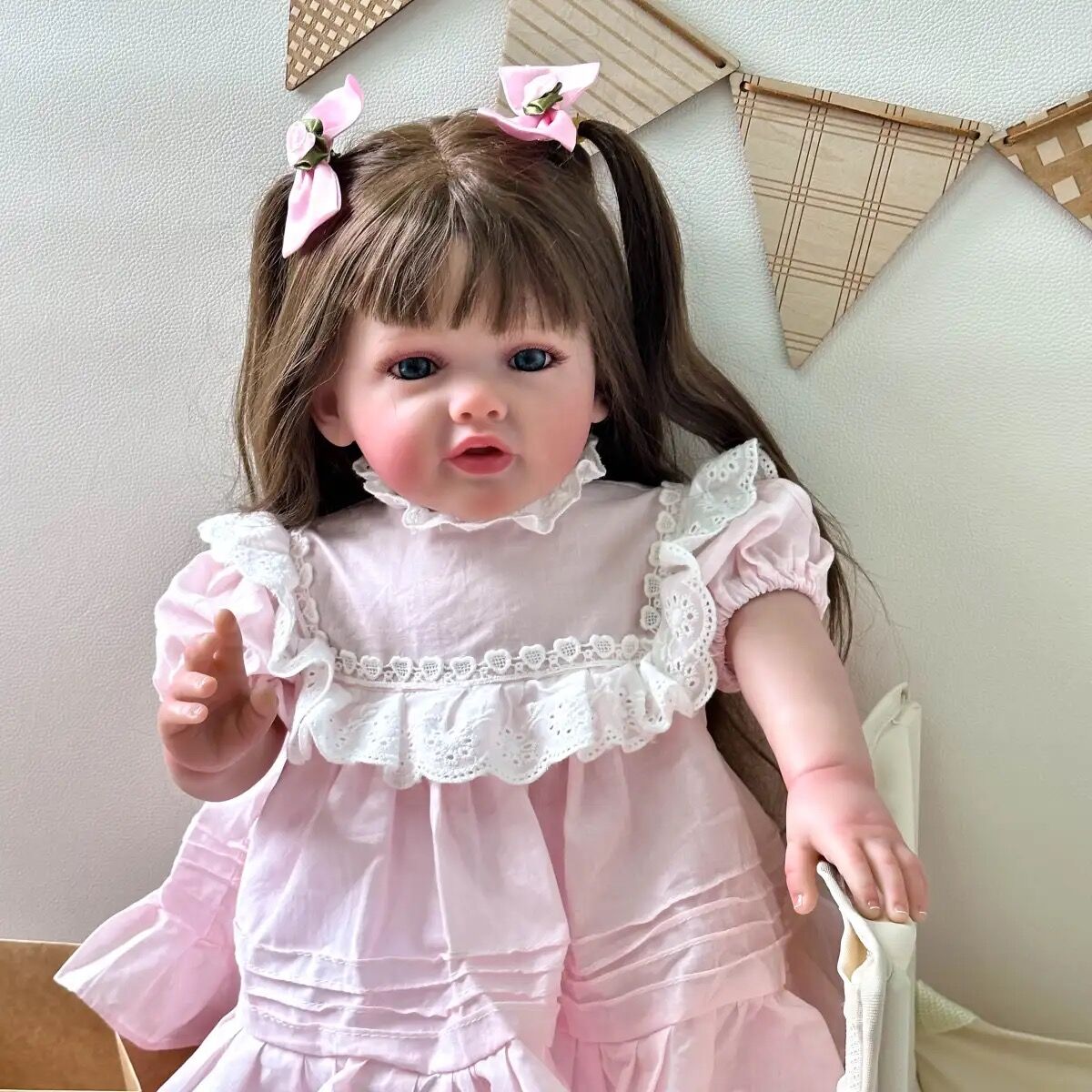 Zero Pam®️Große Reborn-Babypuppen für Mädchen – 24 Zoll große, realistische Neugeborenen-Babypuppen sehen aus wie echtes Vinyl, handgefertigt, riesige Größe