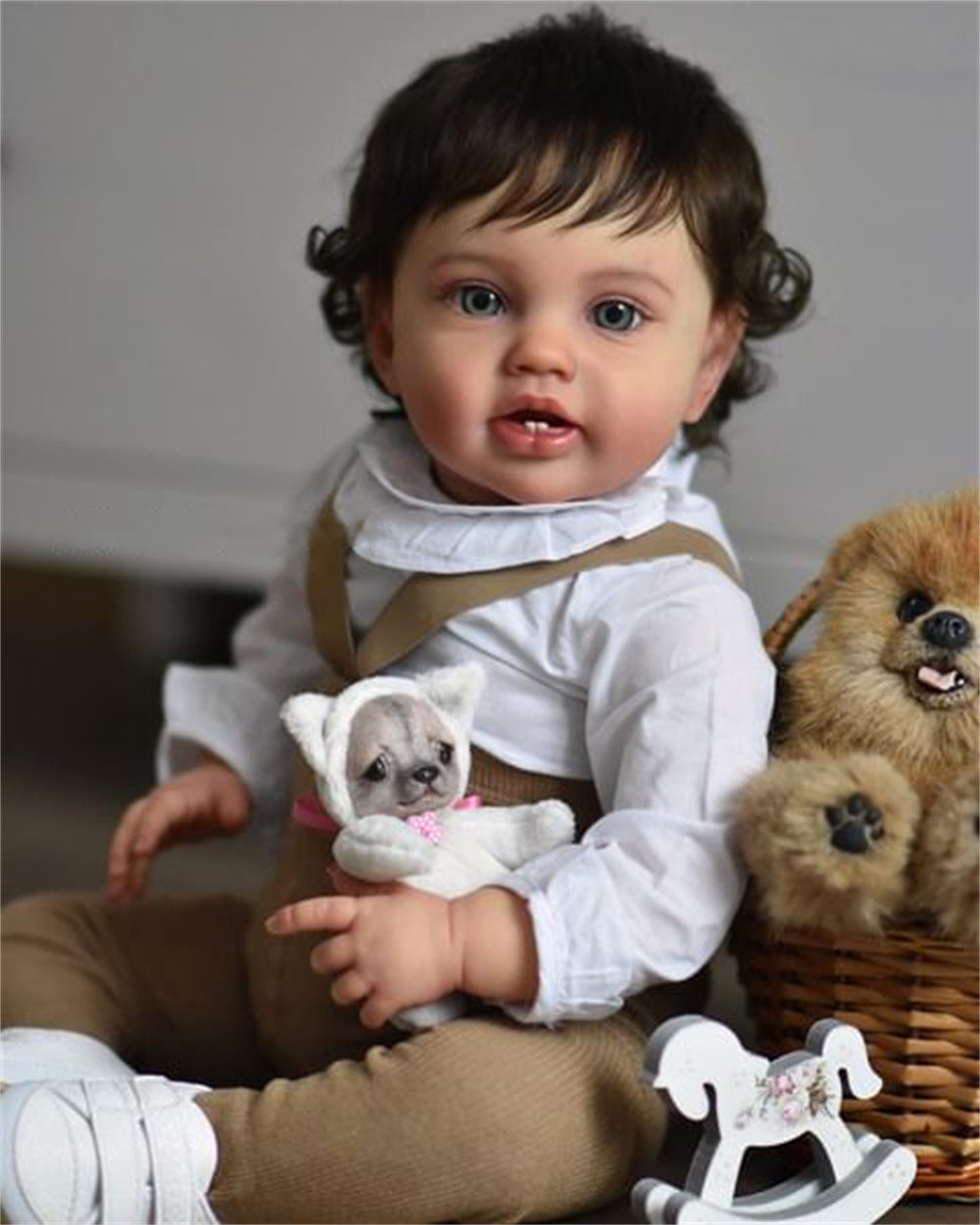 Zero Pam®️60 cm 24 Zoll mollige Reborn-Puppen mit bemalter 3D-Hautoptik, echte Reborn-Babypuppen, handgefertigt, gerootetes Haar, Neugeborenenpuppe, große Babygröße