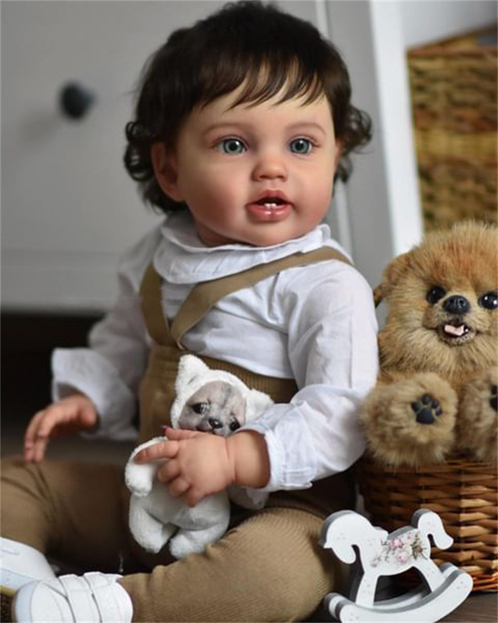 Zero Pam®️60 cm 24 Zoll mollige Reborn-Puppen mit bemalter 3D-Hautoptik, echte Reborn-Babypuppen, handgefertigt, gerootetes Haar, Neugeborenenpuppe, große Babygröße