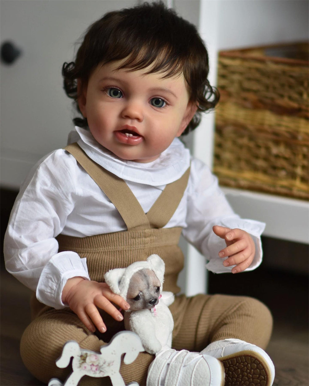 Zero Pam®️60 cm 24 Zoll mollige Reborn-Puppen mit bemalter 3D-Hautoptik, echte Reborn-Babypuppen, handgefertigt, gerootetes Haar, Neugeborenenpuppe, große Babygröße