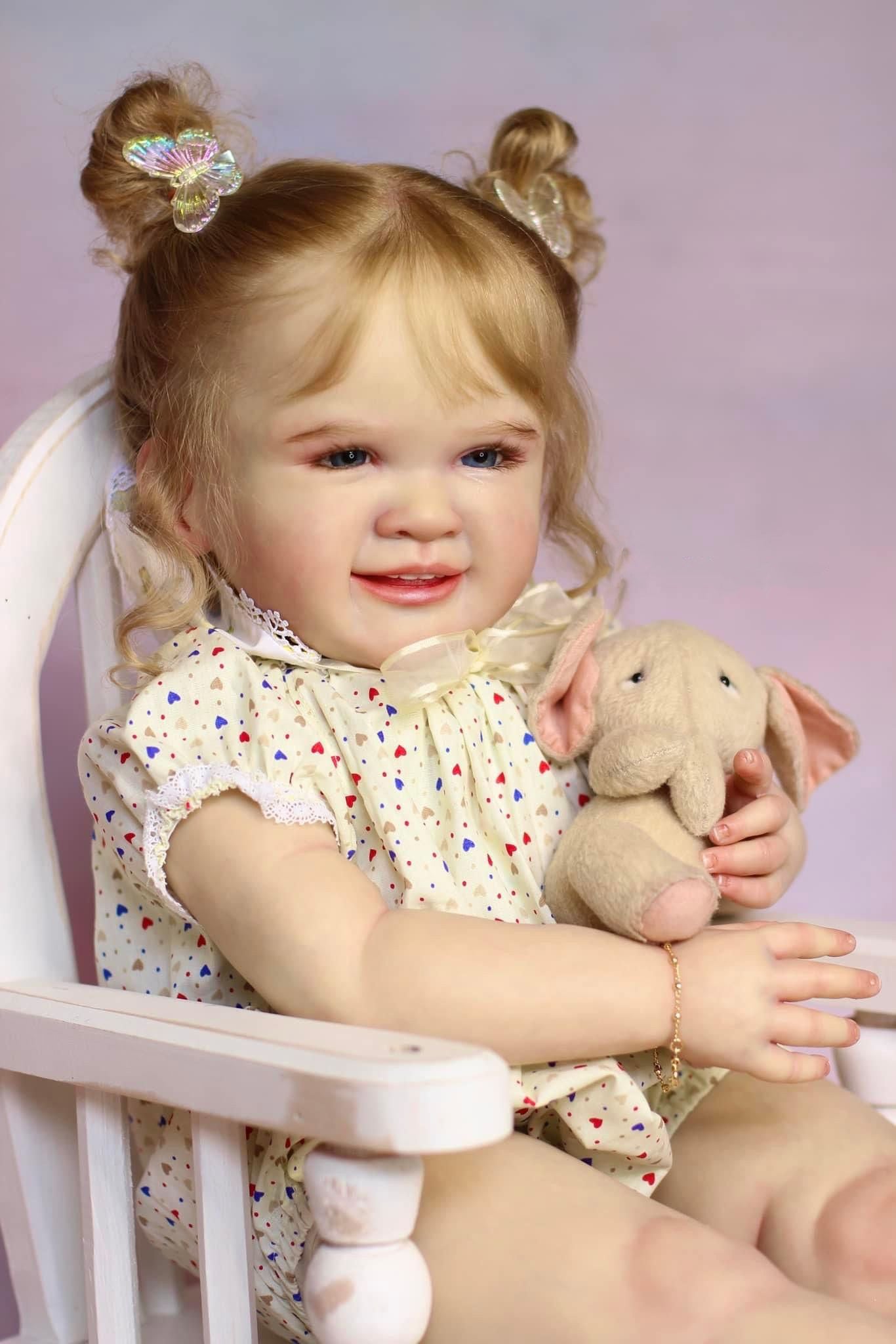 Zero Pam®️Lebensechte riesige Reborn-Babypuppen – 28 Zoll – Echtes Babygefühl – Realistische Neugeborenen-Babypuppen – Bezaubernde, lächelnde Babypuppen im echten Leben – Große Babygröße