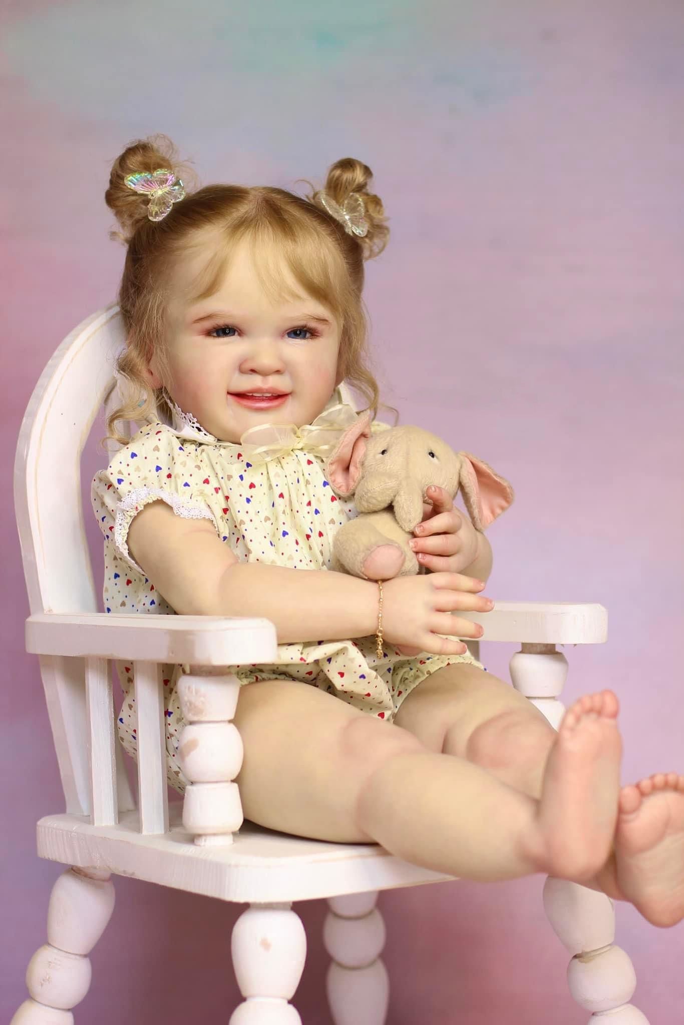 Zero Pam®️Lebensechte riesige Reborn-Babypuppen – 28 Zoll – Echtes Babygefühl – Realistische Neugeborenen-Babypuppen – Bezaubernde, lächelnde Babypuppen im echten Leben – Große Babygröße