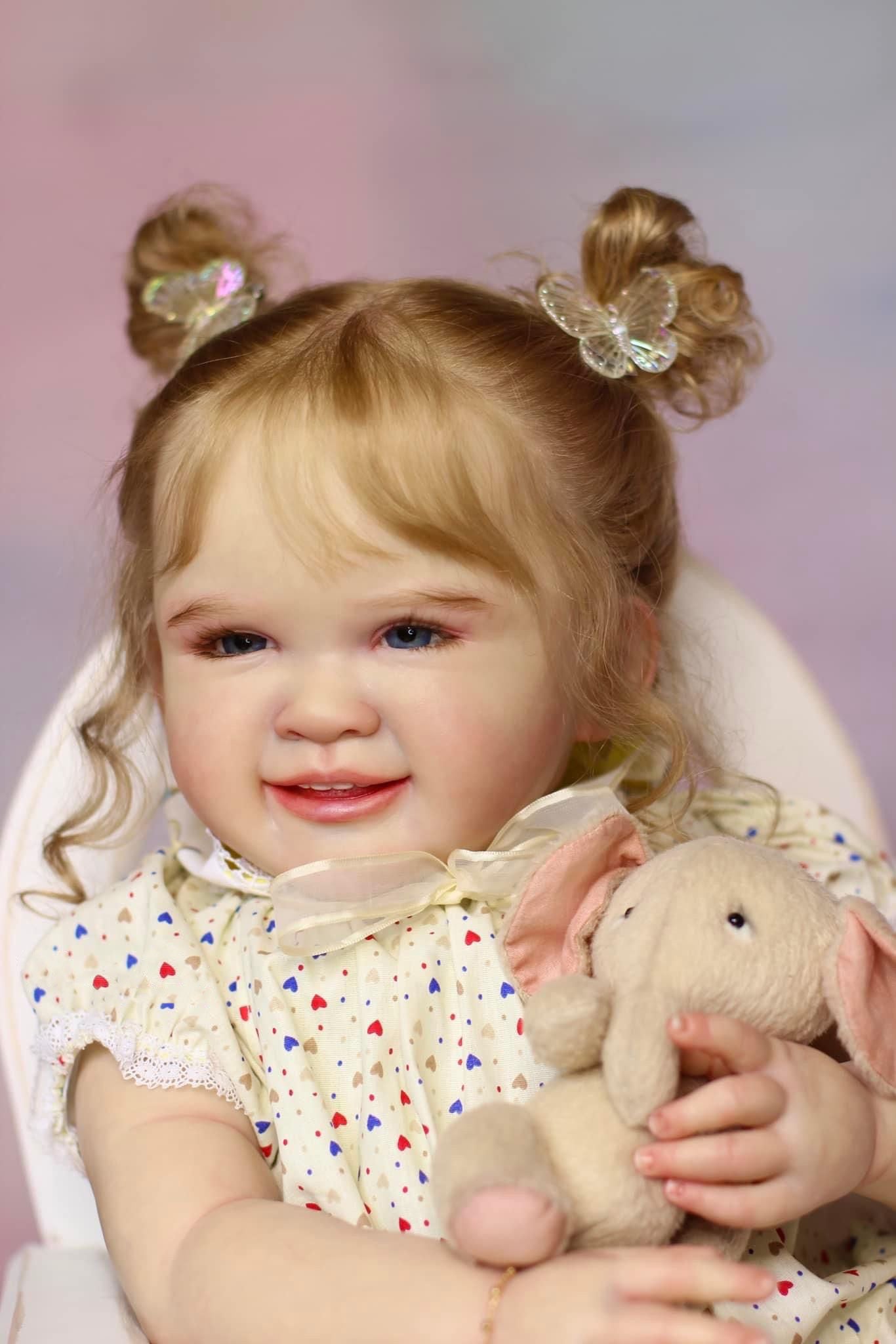 Zero Pam®️Lebensechte riesige Reborn-Babypuppen – 28 Zoll – Echtes Babygefühl – Realistische Neugeborenen-Babypuppen – Bezaubernde, lächelnde Babypuppen im echten Leben – Große Babygröße