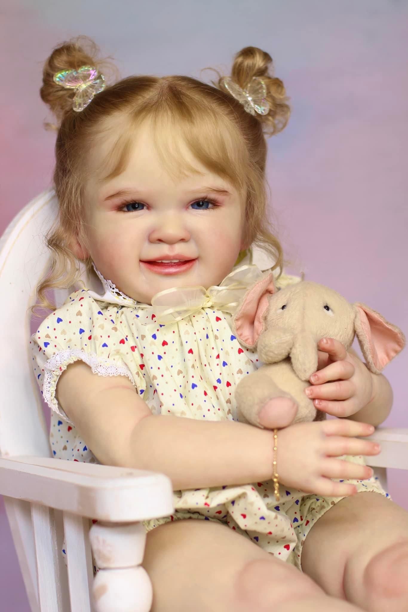 Zero Pam®️Lebensechte riesige Reborn-Babypuppen – 28 Zoll – Echtes Babygefühl – Realistische Neugeborenen-Babypuppen – Bezaubernde, lächelnde Babypuppen im echten Leben – Große Babygröße
