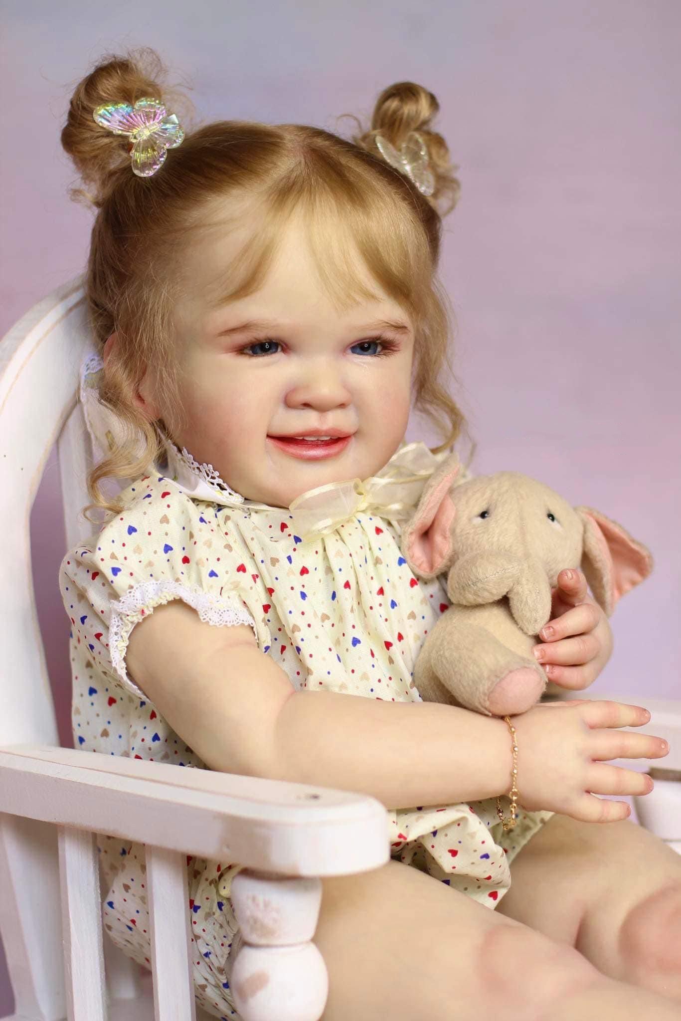 Zero Pam®️Lebensechte riesige Reborn-Babypuppen – 28 Zoll – Echtes Babygefühl – Realistische Neugeborenen-Babypuppen – Bezaubernde, lächelnde Babypuppen im echten Leben – Große Babygröße